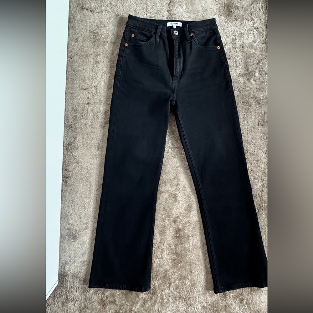 RE/DONE 70S CROP BOOT BLACK JEANS. Size 26